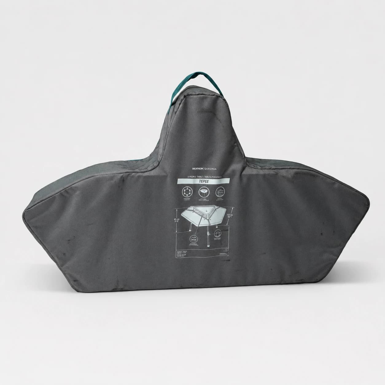 Klapptisch in Tragetasche verpackt